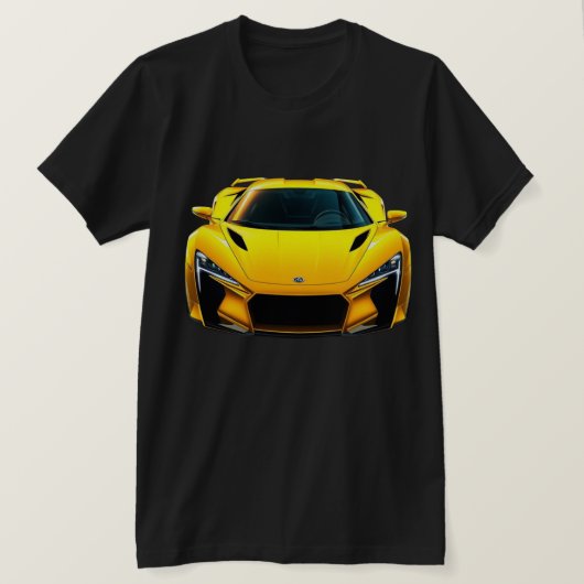Gelbes Sportwagen T-Shirt (Design vorne)