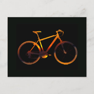 Gelbes städtisches Fahrrad Postkarte