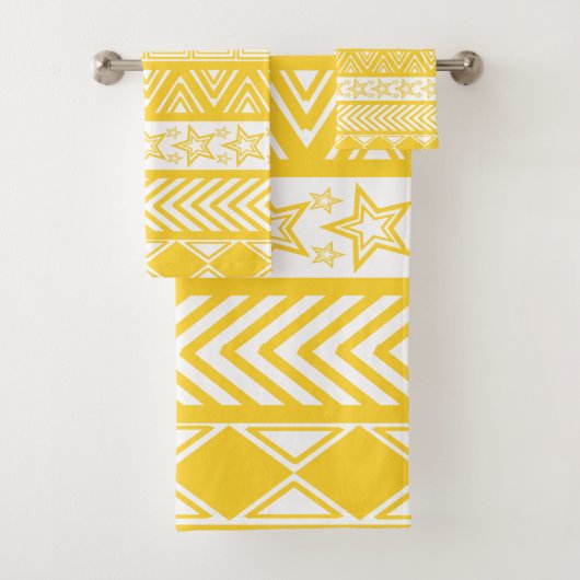 Gelbes Stammesdesign Badhandtuch Set (Insitu)