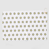 Gelbes Sterne-Muster mit schwarzer Kontur Golfhandtuch (Horizontal)