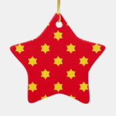 Gelbes Sternmuster Keramik Ornament (Hinten)