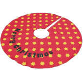 Gelbes Sternmuster Polyester Weihnachtsbaumdecke (Schrägansicht)