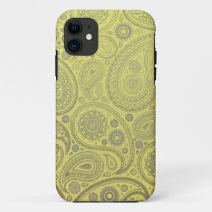 Gelbes Stoff-Paisleymuster Case-Mate iPhone Hülle