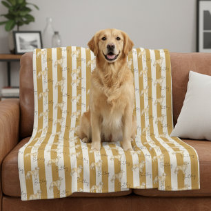 Gelbes Streifen Goldener Retriever Name des Tieres Fleecedecke