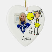 Gelbes Strichmännchen-Cheerleading Verzierung Keramik Ornament (Rechts)