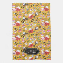 Gelbes Sushi Personalisiertes Niedliches Muster