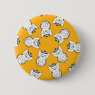 Gelbes Süße Tier Muster Cartoon Owl Muster Button