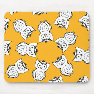 Gelbes Süße Tier Muster Cartoon Owl Muster Mousepad