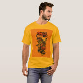 Gelbes T-Shirt mit Wolf-Design und halbem Ärmel (Vorne ganz)