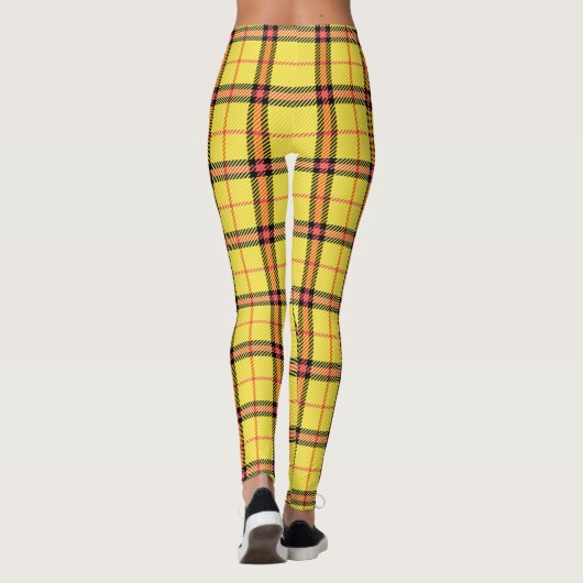 Gelbes Tartan-Muster Leggings (Rückseite)