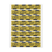 Gelbes Tatort-Band Rundum-Adressaufkleber (Bogen)