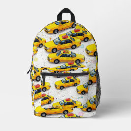 Gelbes Taxi Drucktasche Bedruckter Rucksack
