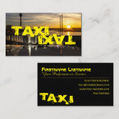 Gelbes TAXI für beruflichen Taxifahrer Visitenkarte (Vorne/Hinten)