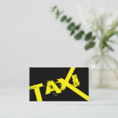 Gelbes TAXI für beruflichen Taxifahrer Visitenkarte (Stehend Vorderseite)