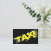 Gelbes TAXI für beruflichen Taxifahrer Visitenkarte (Stehend Vorderseite)