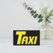 Gelbes TAXI für beruflichen Taxifahrer Visitenkarte (Stehend Vorderseite)