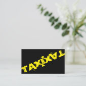 Gelbes TAXI für beruflichen Taxifahrer Visitenkarte (Stehend Vorderseite)