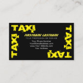 Gelbes TAXI für beruflichen Taxifahrer Visitenkarte (Rückseite)
