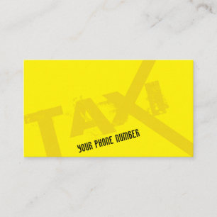 Gelbes TAXI für beruflichen Taxifahrer Visitenkarte