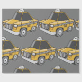 Gelbes Taxi Geschenkpapier (Flach)