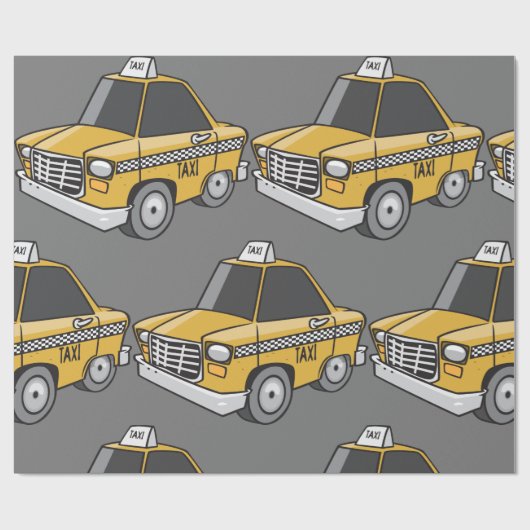 Gelbes Taxi Geschenkpapier (Flach)