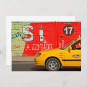 Gelbes Taxi & Graffiti, Ecuador-Karte (Vorne/Hinten)