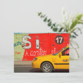 Gelbes Taxi & Graffiti, Ecuador-Karte (Stehend Vorderseite)