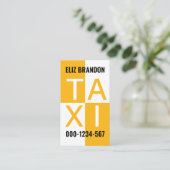 Gelbes Taxi Kästchen Fahren Visitenkarte (Stehend Vorderseite)