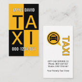 Gelbes Taxi Kästchenkorb Visitenkarte (Vorne/Hinten)