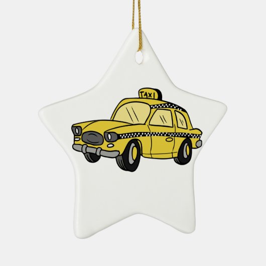 Gelbes Taxi Keramikornament (Rechts)