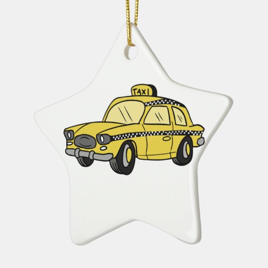 Gelbes Taxi Keramikornament (Links)
