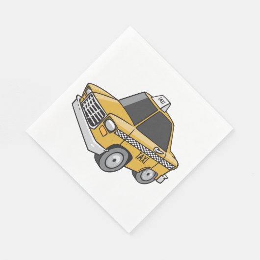 Gelbes Taxi Serviette (Ecke)