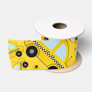 Gelbes Taximuster Satinband