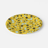 Gelbes Taxis Pappteller (Schrägansicht)