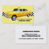 Gelbes Taxistand und Streifen im amerikanischen Ca Visitenkarte (Vorne/Hinten)