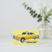 Gelbes Taxistand und Streifen im amerikanischen Ca Visitenkarte (Stehend Vorderseite)