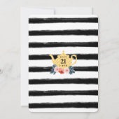 Gelbes Teakup Party Bridal Dusche Einladung (Rückseite)