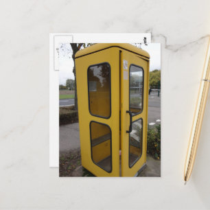 Gelbes Telefonhäuschen Postkarte