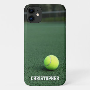 Gelbes Tennisball auf dem Green Court Personalisie Case-Mate iPhone Hülle