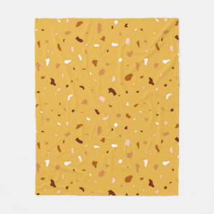 Gelbes Terrazzo-Muster Fleecedecke