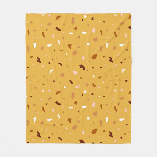 Gelbes Terrazzo-Muster Fleecedecke (Vorderseite)