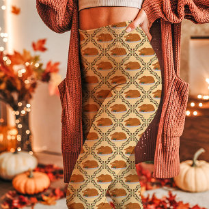 Gelbes Thanksgiving Truthahn Feiertagsmuster Leggings