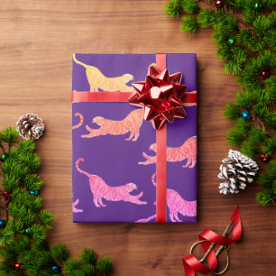 Gelbes Tigerpapier Geschenkpapier