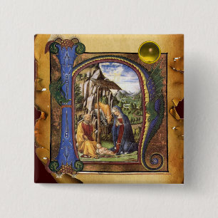 Gelbes Topaz-Monogramm Button