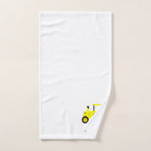 Gelbes Traktor-Design Monogrammiert Badhandtuch Set (Handtuch)