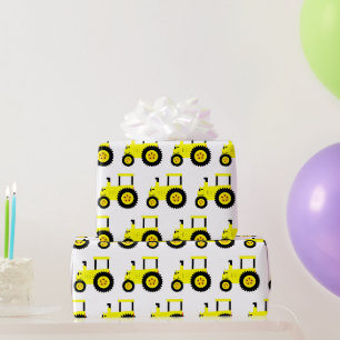 Gelbes Traktor-Geschenkpapier Geschenkpapier
