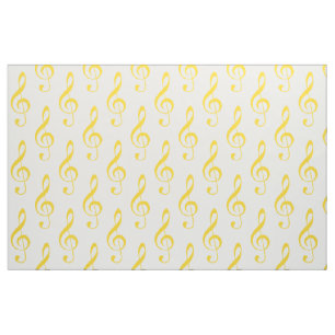 Gelbes Treble Clef Muster Stoff