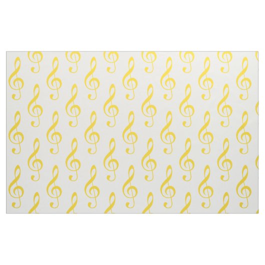 Gelbes Treble Clef Muster Stoff (Fat Quarter (45,7 x 55,9 cm))