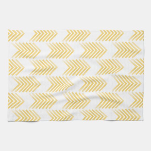 Gelbes Tribal Arrow Muster Geschirrtuch (Horizontal)