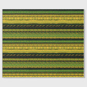 Gelbes Tribal Muster Mix Wrapping Paper Geschenkpapier (Flach)